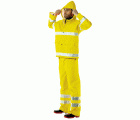 Conjunto impermeable A.V. EN ISO 20471, EN 343 Talla XXL Amarillo flúor + bandas (12)