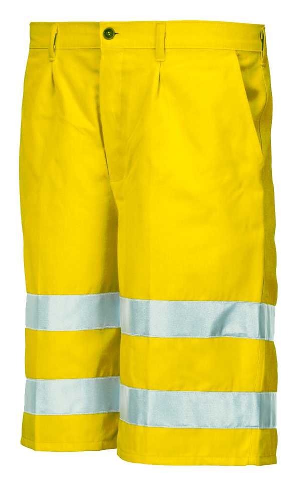 Bermuda A.V. EN ISO 20471 Talla XL Amarillo flúor + bandas (12)