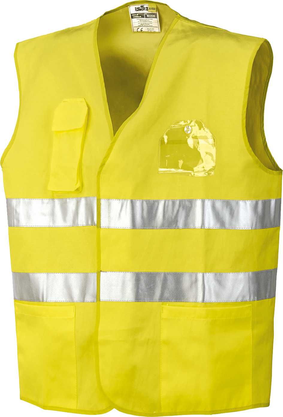 Chaleco A.V con bolsillo EN ISO 20471 Talla XXL Amarillo flúor + bandas (12)