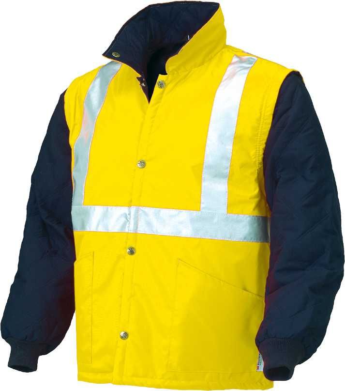 Chaleco con mangas A.V. bicolor EN ISO 20471 Talla M Amarillo flúor + bandas (12)