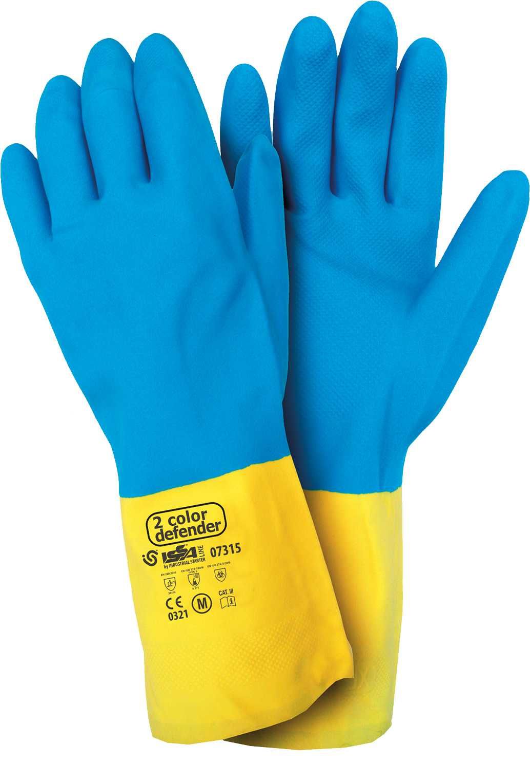 Guante 2 COLOR DEFENDER neopreno-látex EN 388, EN 374 CAT. III Talla M