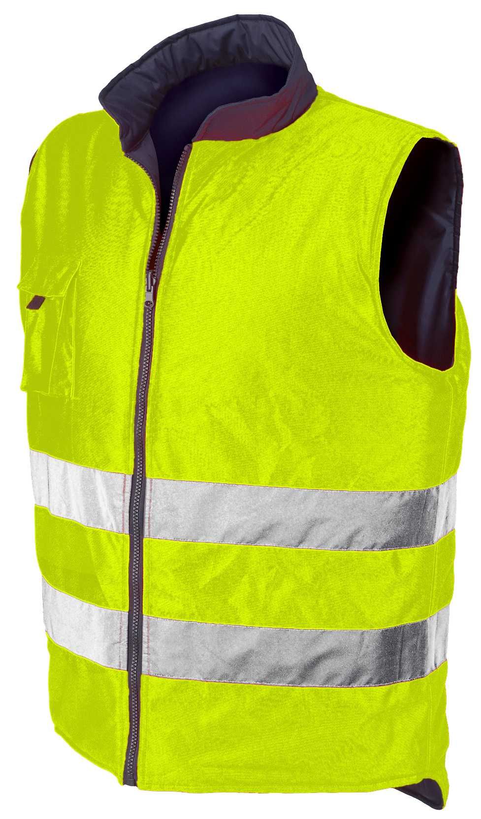 Chaleco A.V. reversible REVERSE EN ISO 20471 Talla XL Azul marino-Amarillo flúor (48)