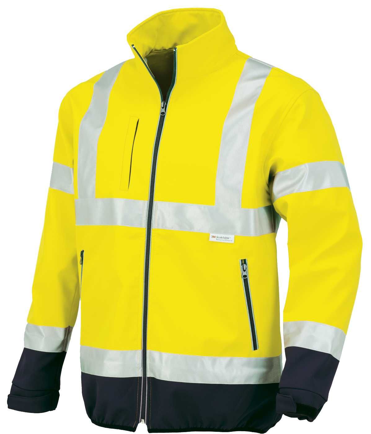 Chaqueta softshell A.V. bicolor FLASH EN ISO 20471 Talla XL Amarillo flúor + bandas (12)