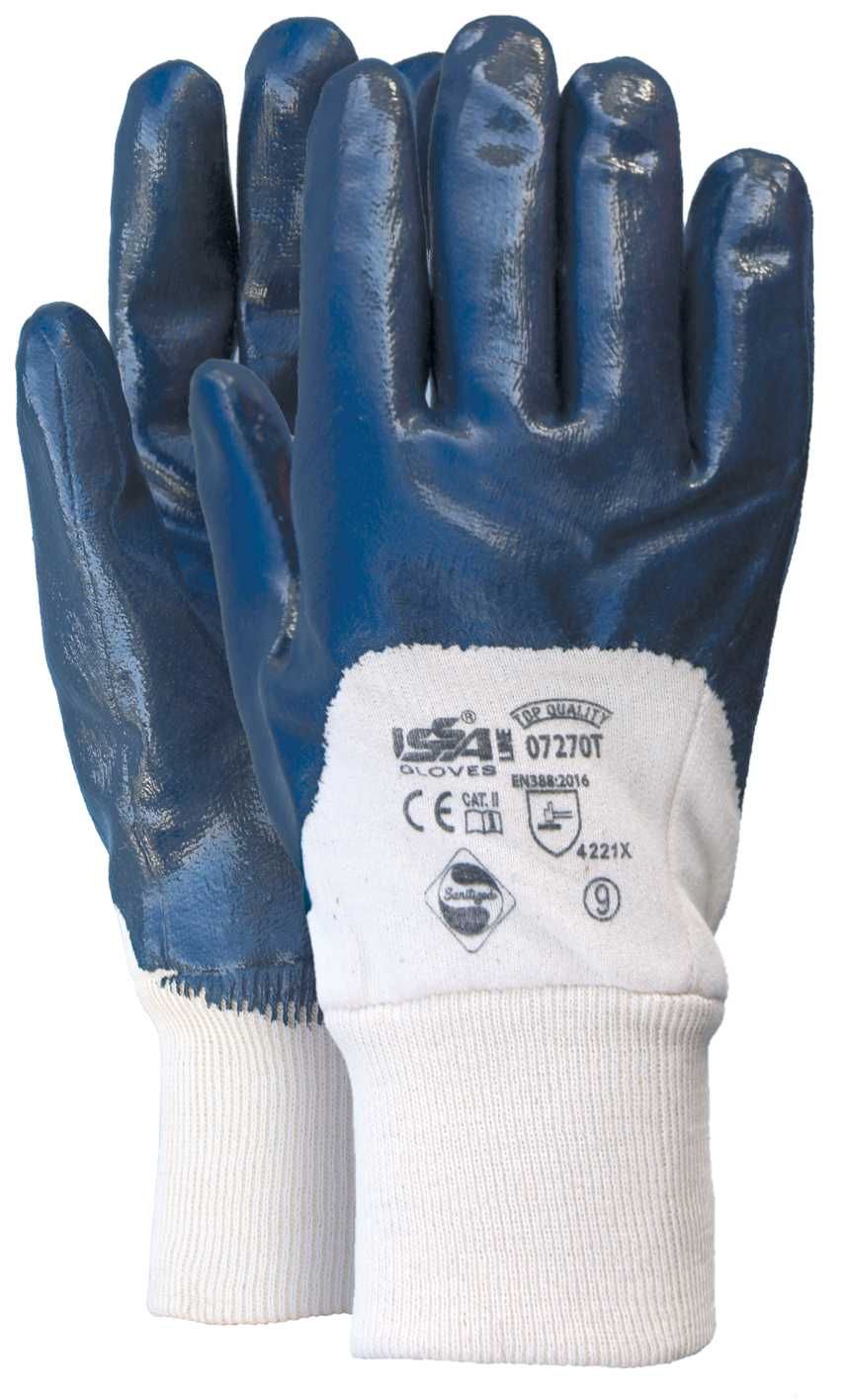 Guante algodón/NBR TOP, puño elástico EN 388 Talla 10 Azul