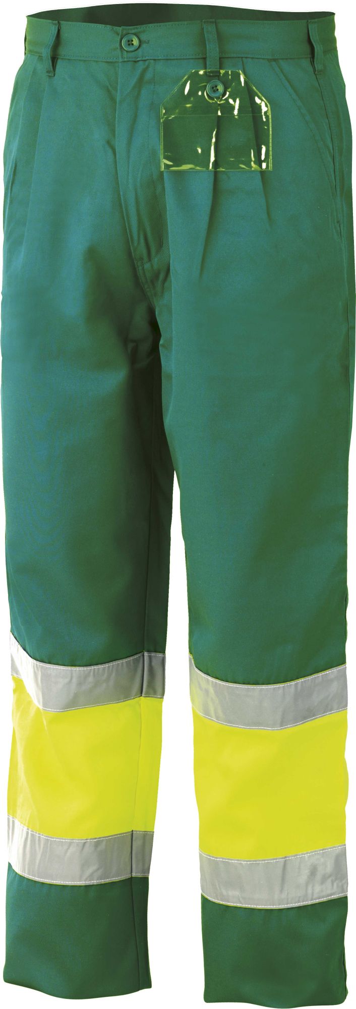 Pantalón multibolsillos A.V. bicolor EN ISO 20471 Talla S Verde-Amarillo flúor (38)