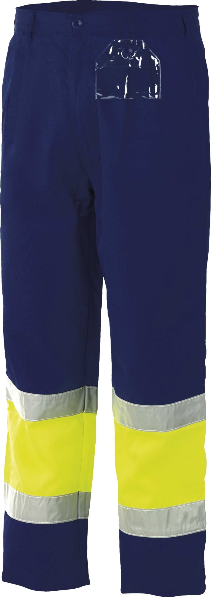 Pantalón multibolsillos A.V. bicolor EN ISO 20471 Talla M Azul marino-Amarillo flúor (48)