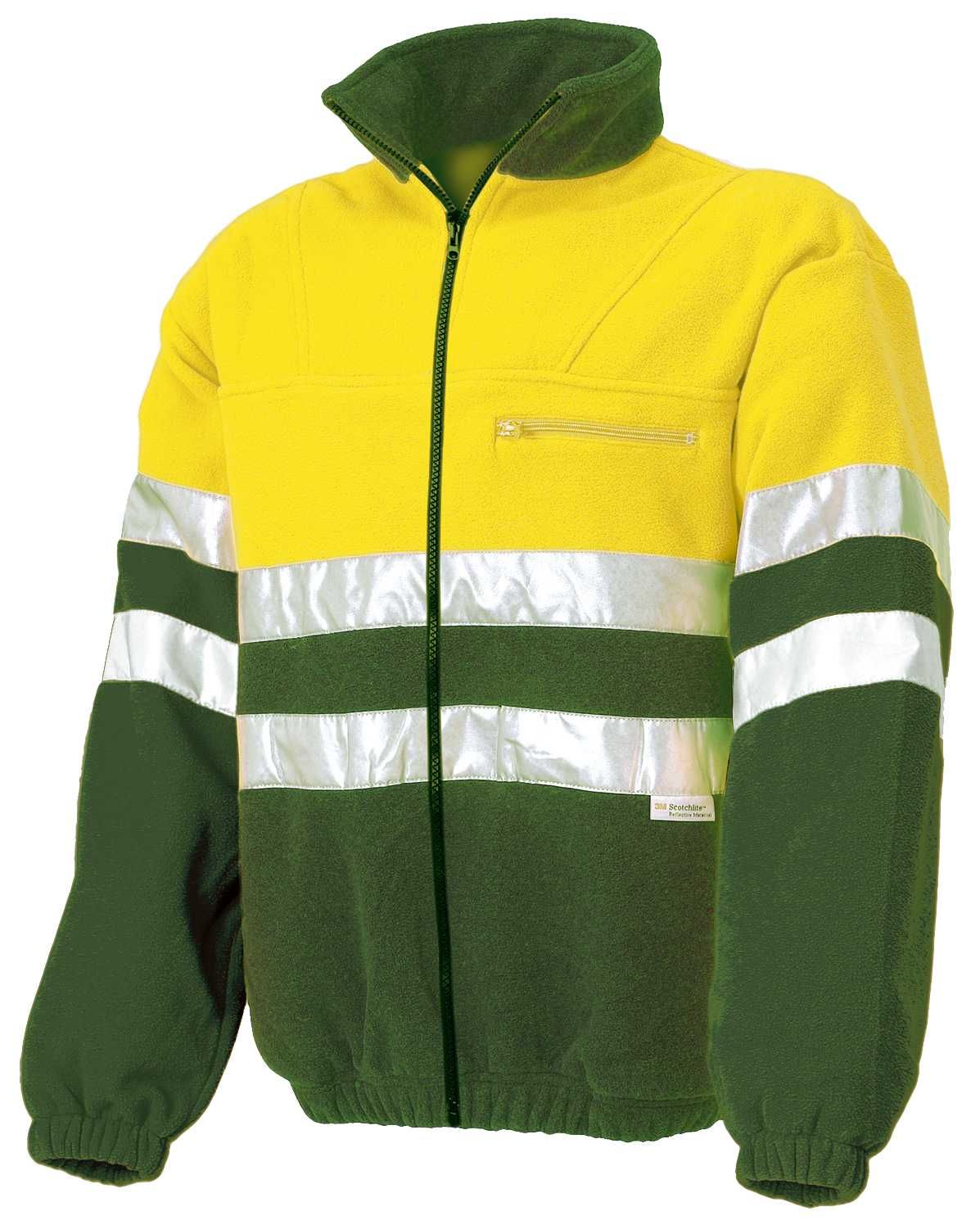 Forro polar A.V. bicolor con cremallera completa EN ISO 20471 Talla XL Verde-Amarillo flúor (38)