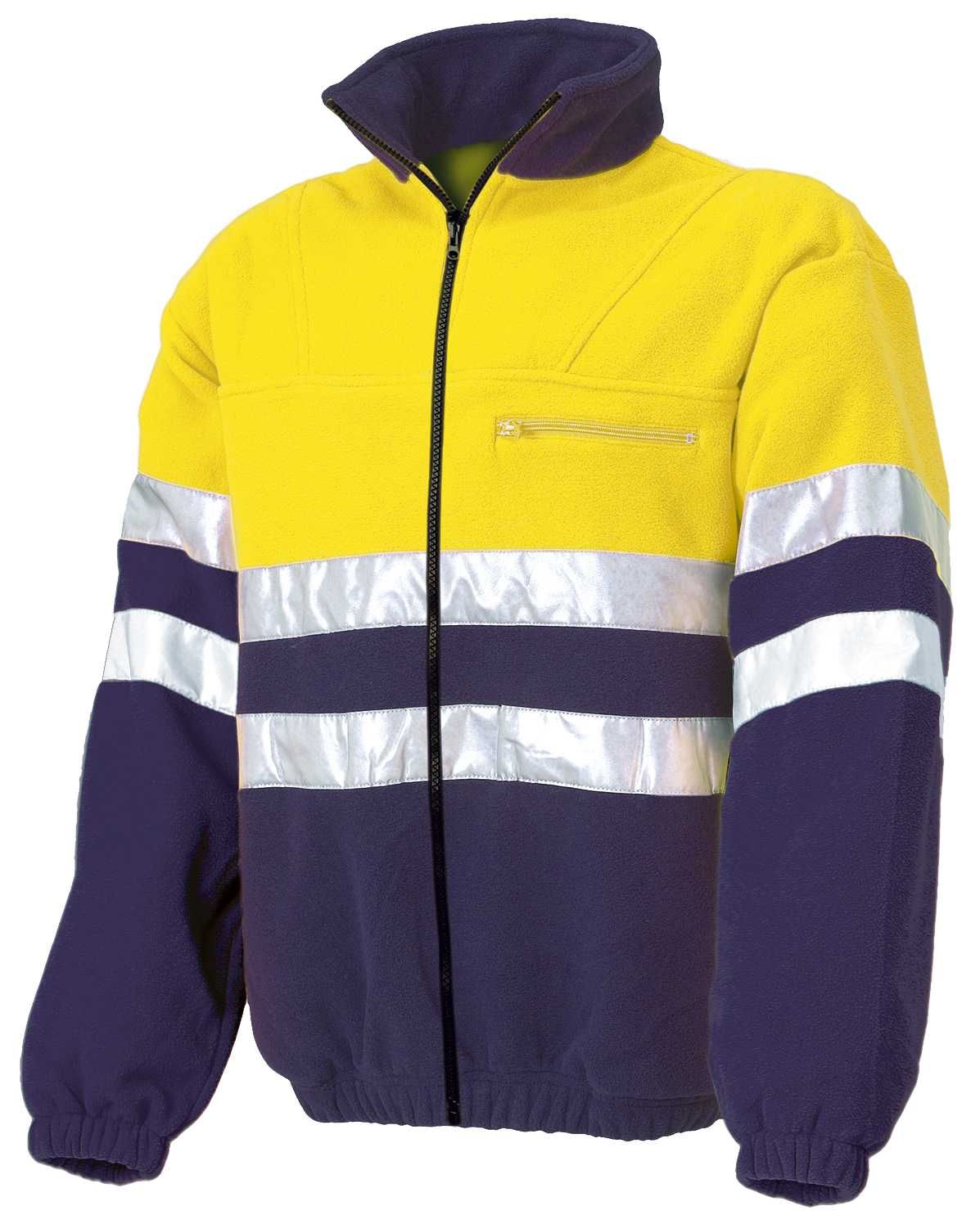 Forro polar A.V. bicolor con cremallera completa EN ISO 20471 Talla M Azul marino-Amarillo flúor (48)