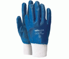 Guante algodón/NBR recubierto palma/dorso, puño elástico EN 388 Talla 10 Azul