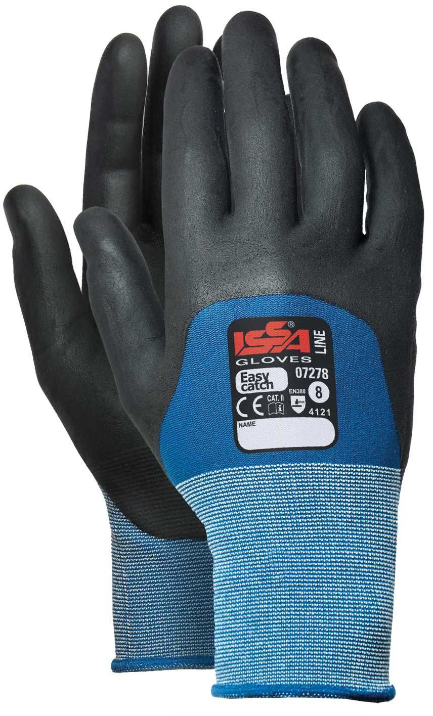 Guante nylon EASY CATCH recubierto con NBR/PU EN 388 Talla 9 Azul