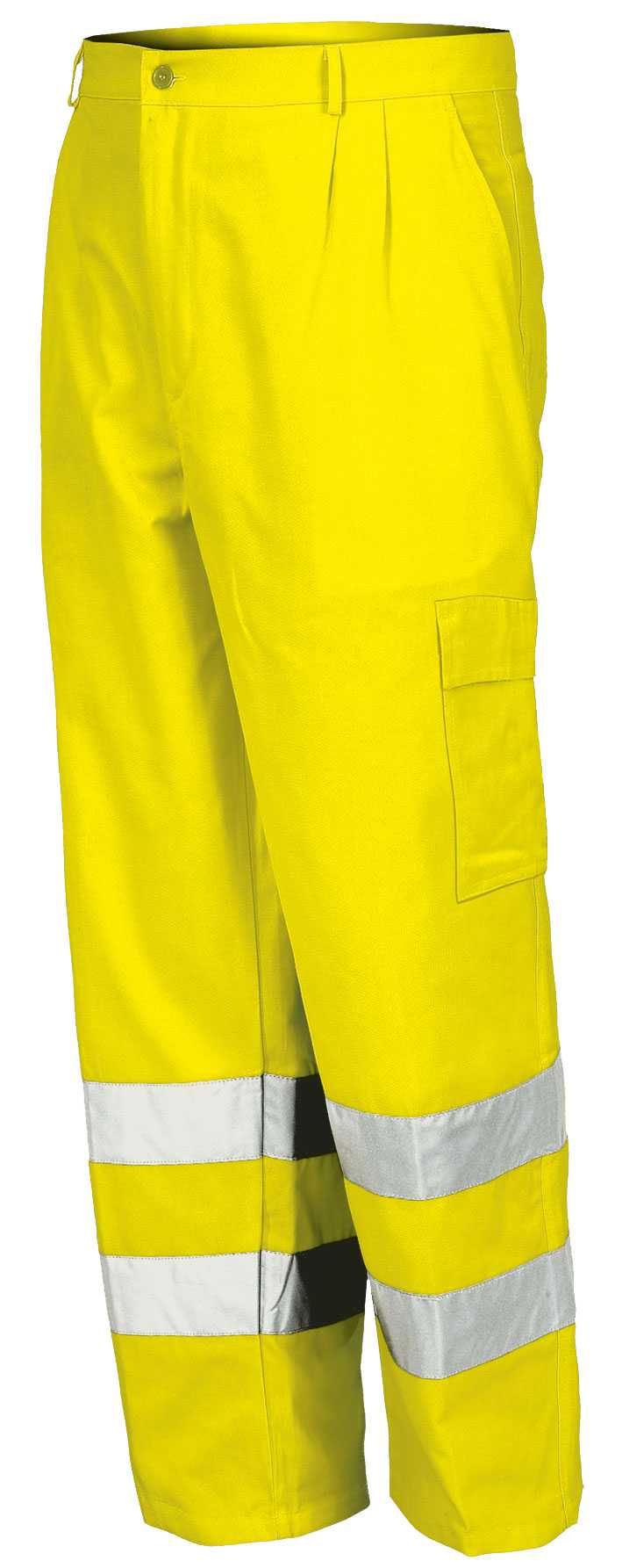 Pantalón multibolsillos A.V. EN ISO 20471 Talla L Amarillo flúor + bandas (12)