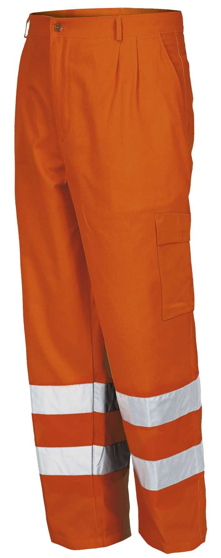 Pantalón multibolsillos A.V. EN ISO 20471 Talla XXL Naranja flúor + bandas (32)