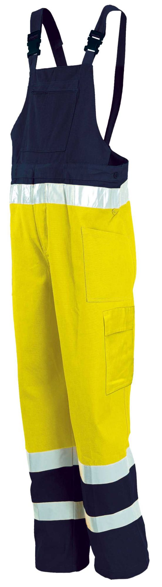 Pantalón c/peto A.V. EN ISO 20471 Talla XXL Azul marino-Amarillo flúor (48)