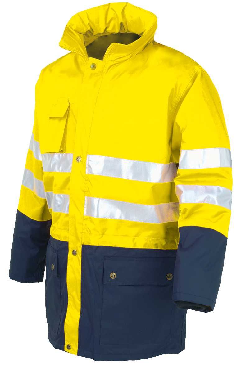 Parka A.V. bicolor acolchada EN ISO 20471, EN 343 Talla XS Azul marino-Amarillo flúor (48)