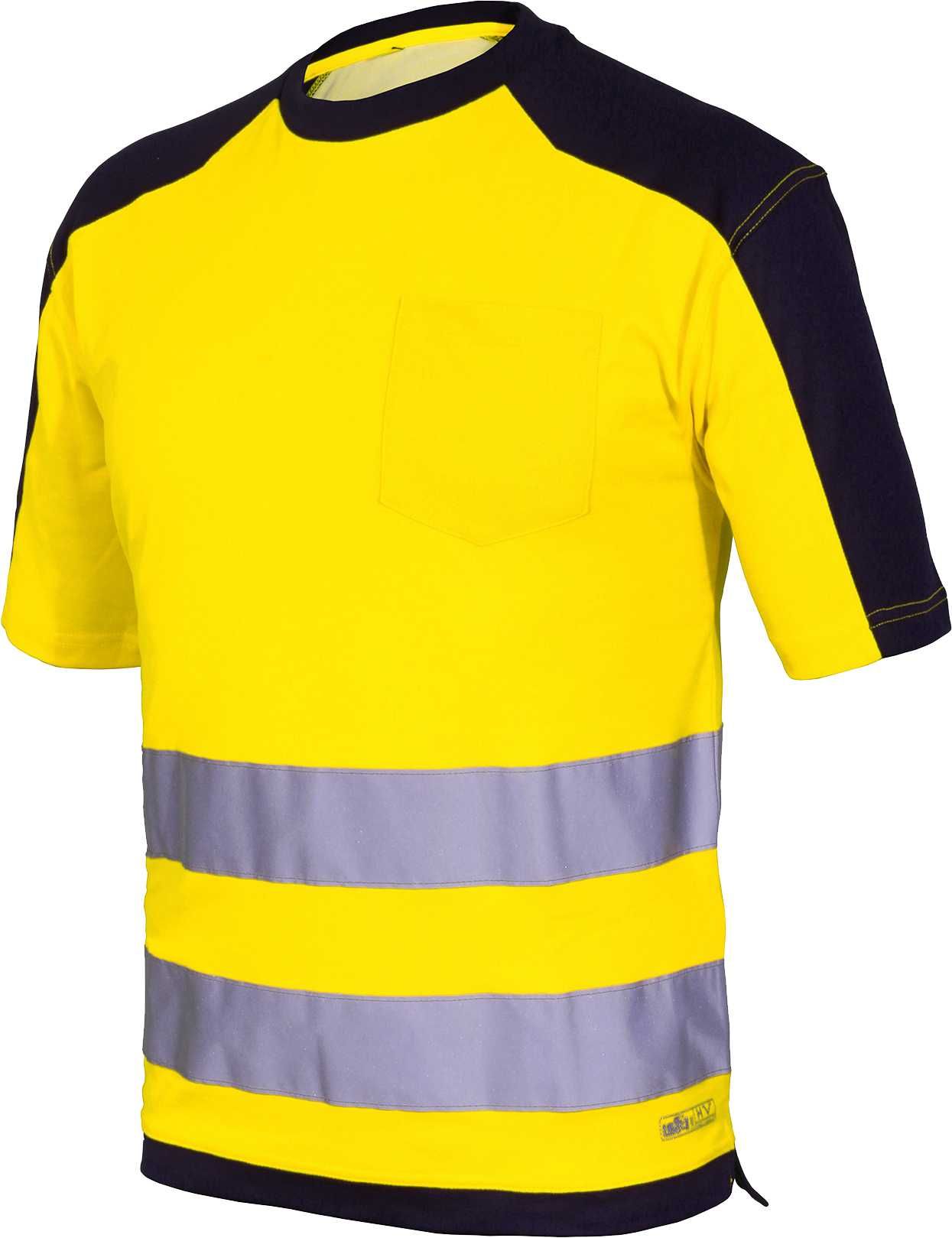 Camiseta TOP manga corta A.V. bicolor EN ISO 20471 Talla XXL Azul marino-Amarillo flúor (48)