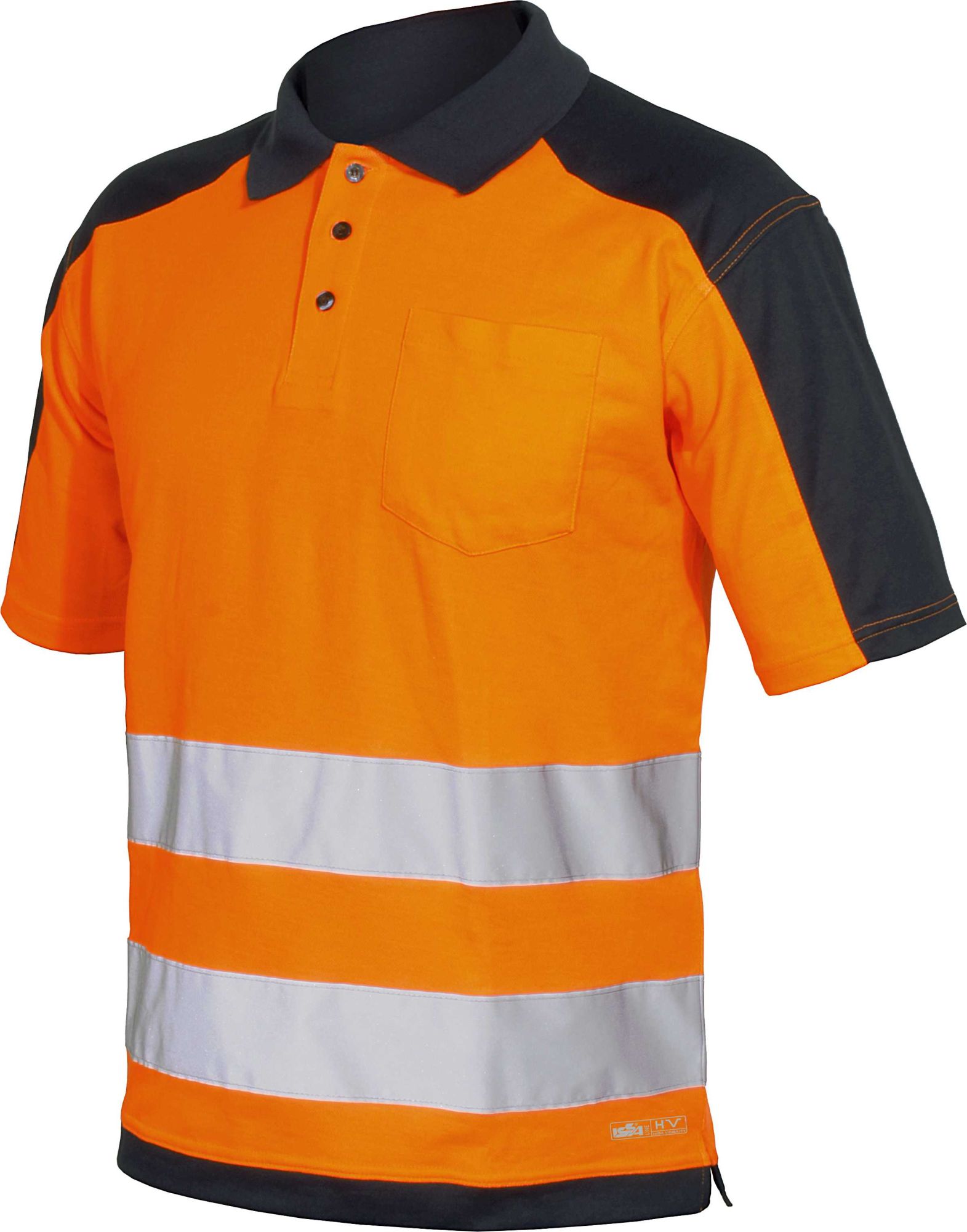 Polo TOP manga corta A.V. bicolor EN ISO 20471 Talla XL Azul marino-Naranja flúor (47)