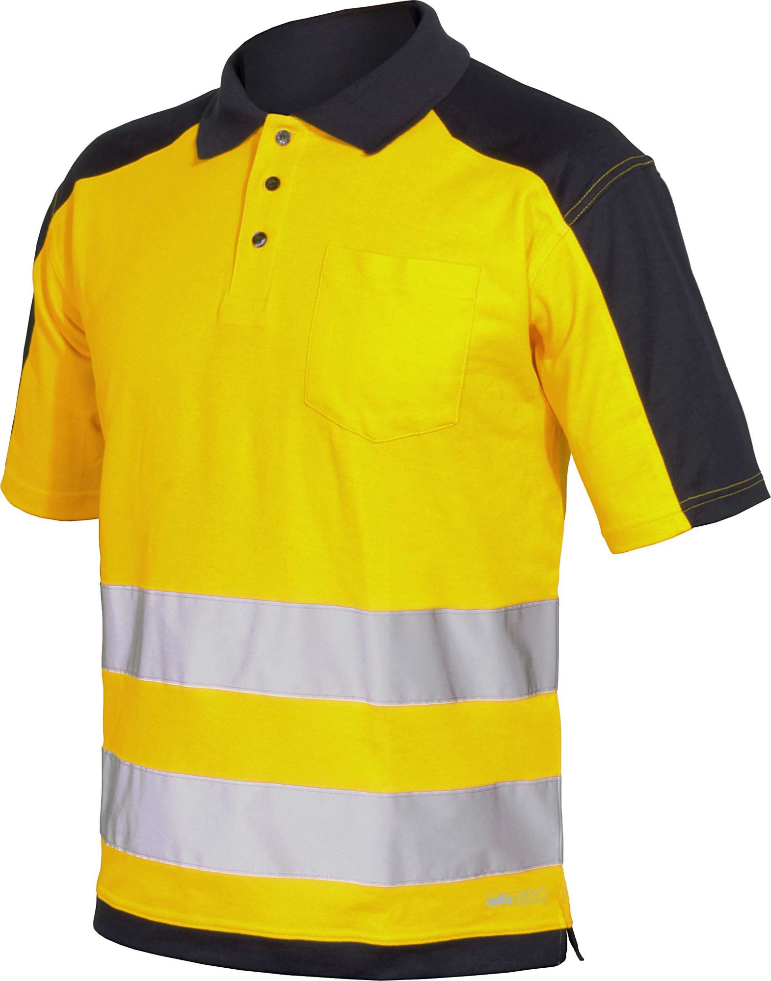 Polo TOP manga corta A.V. bicolor EN ISO 20471 Talla S Azul marino-Amarillo flúor (48)