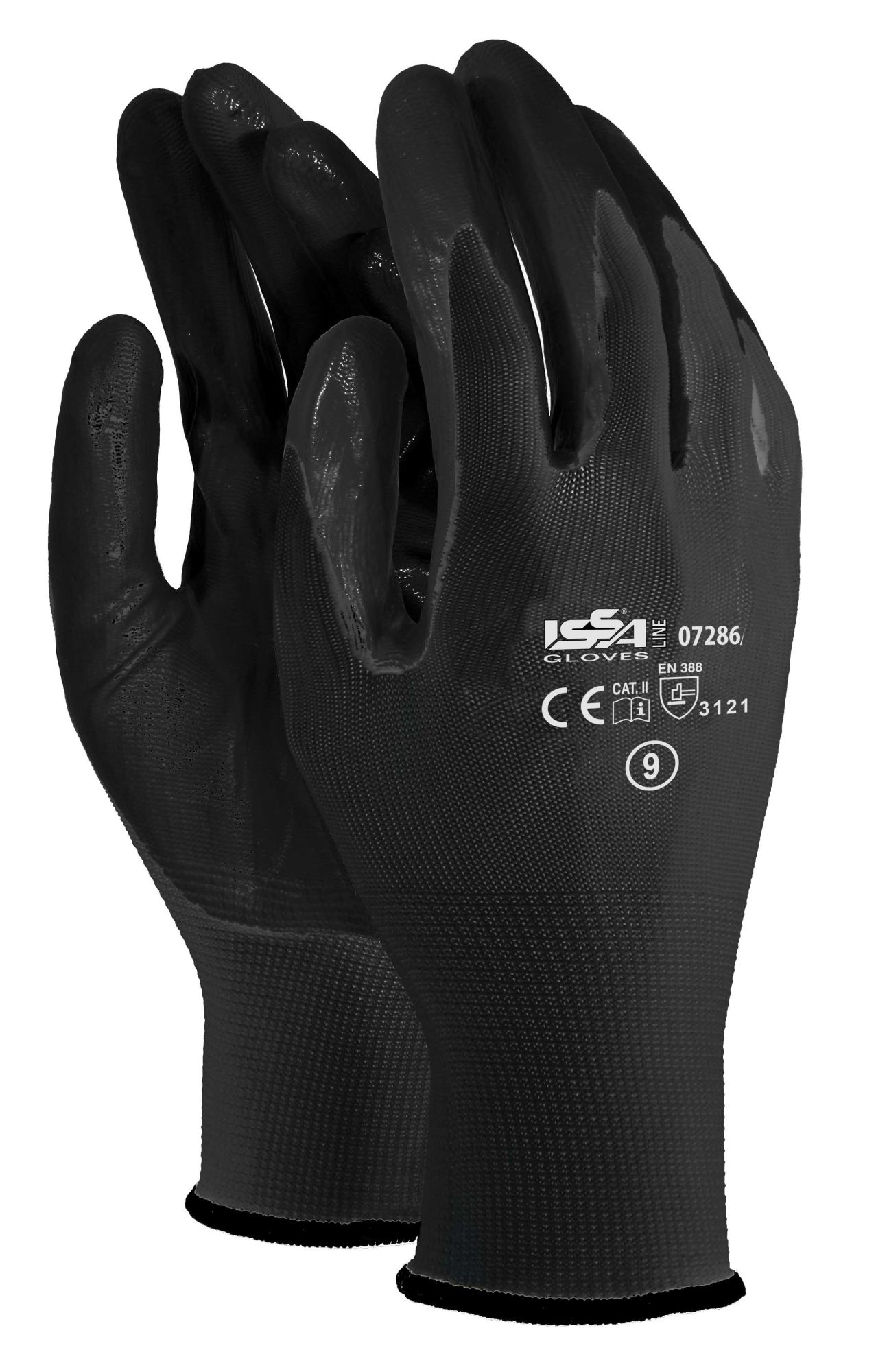 Guante poliéster/NBR EN 388 Talla 10 Negro (60)