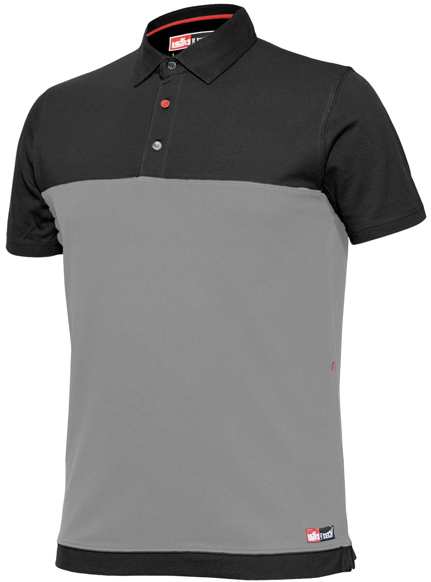 Polo manga corta bicolor Stretch Talla M Gris (80)