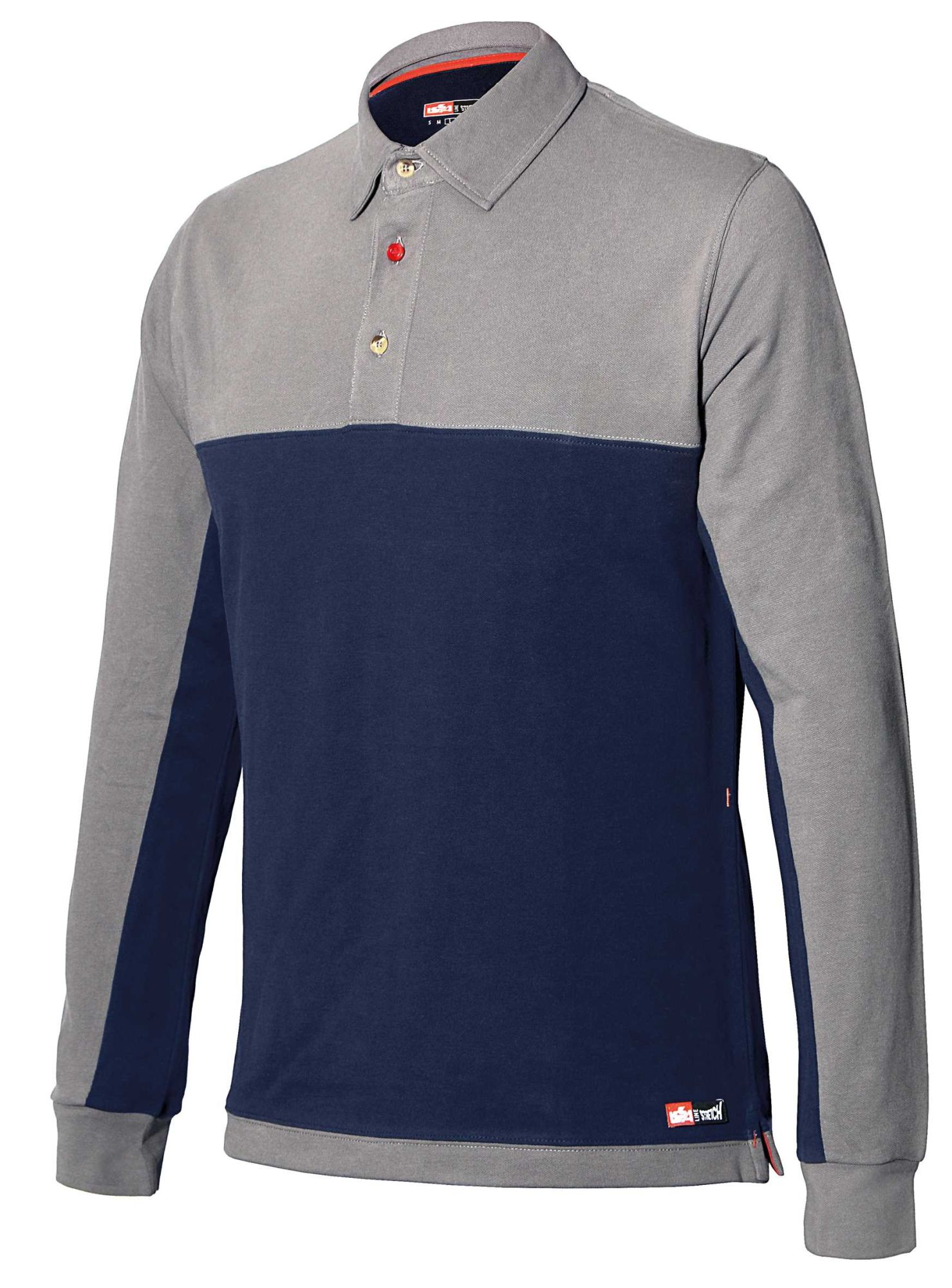 Polo manga larga bicolor Stretch Talla XXL Azul (40)