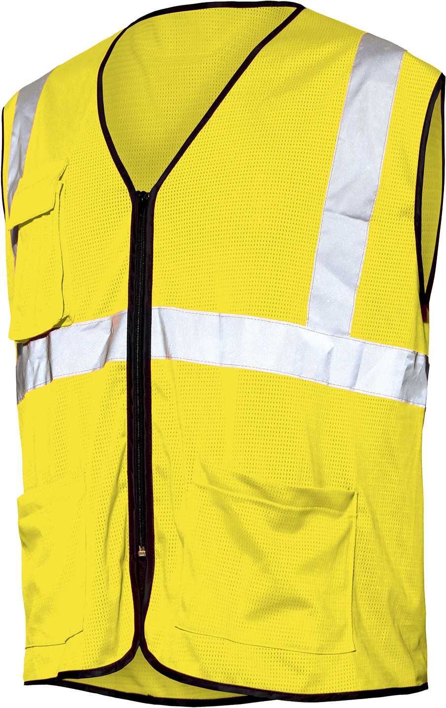 Chaleco A.V. rejilla EN ISO 20471 Talla XXL Amarillo flúor + bandas (12)