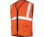 Chaleco A.V. rejilla EN ISO 20471 Talla L Naranja flúor + bandas (32)