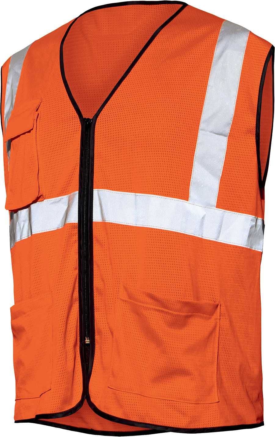 Chaleco A.V. rejilla EN ISO 20471 Talla XXL Naranja flúor + bandas (32)