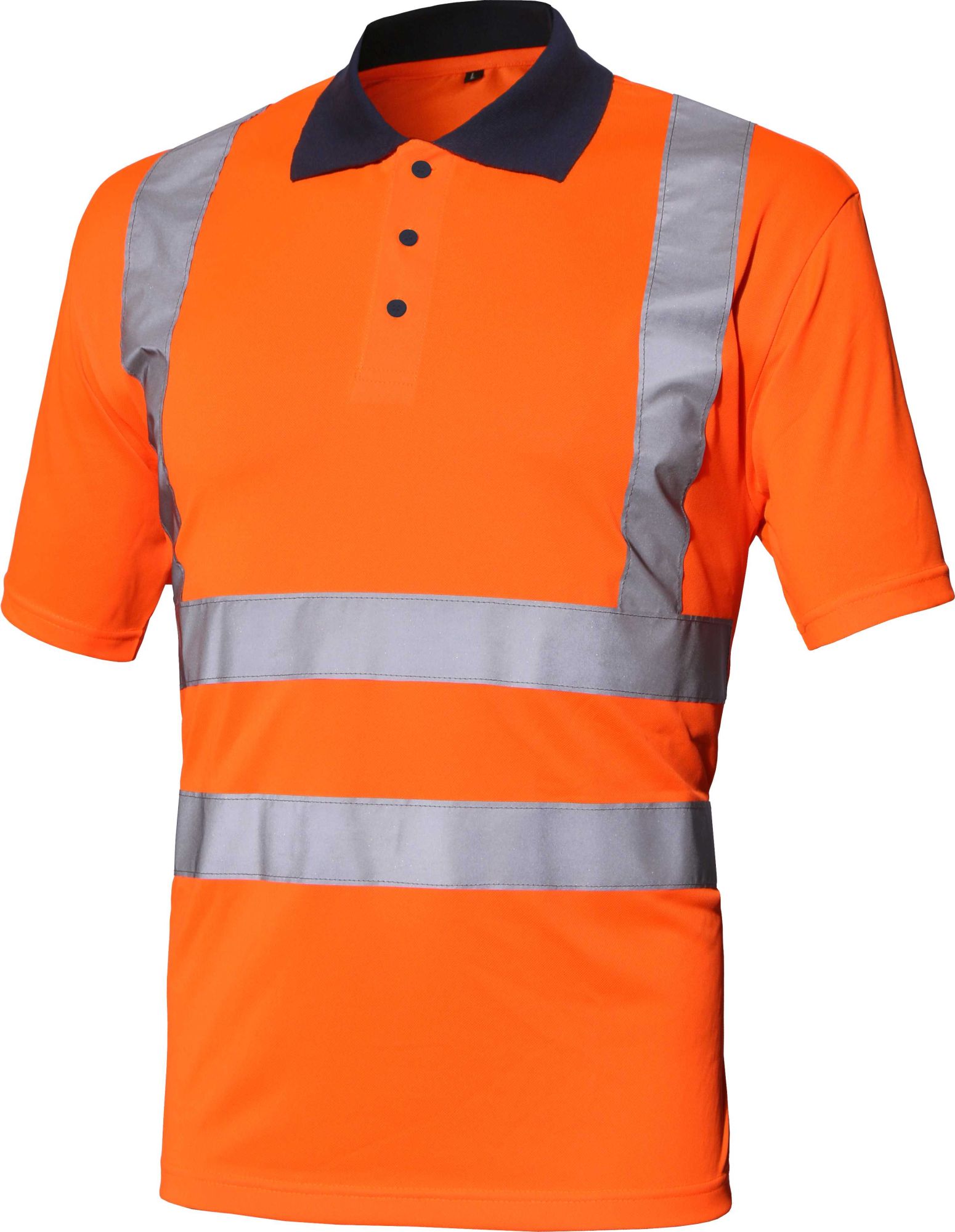 Polo BÁSIC A.V. EN ISO 20471 Talla S Naranja flúor + bandas (32)