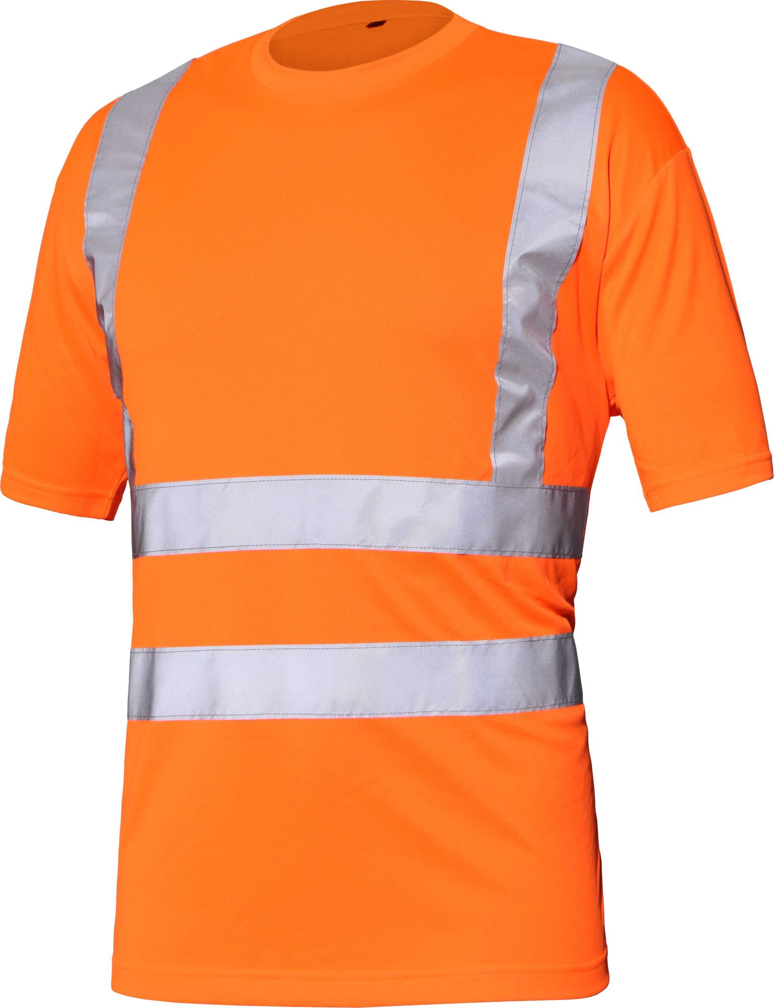 Camiseta BÁSICA A.V. EN ISO 20471 Talla S Naranja flúor + bandas (32)