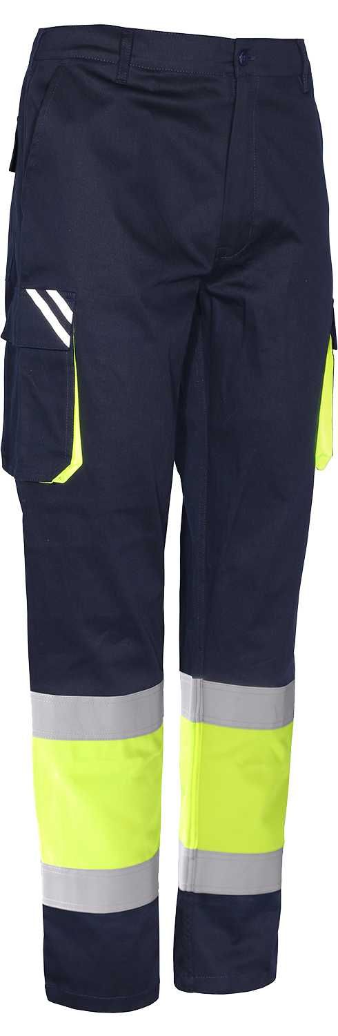Pantalón EASYSTRETCH AV algodón EN ISO 20471 Talla XXL Azul marino-Amarillo flúor (52)