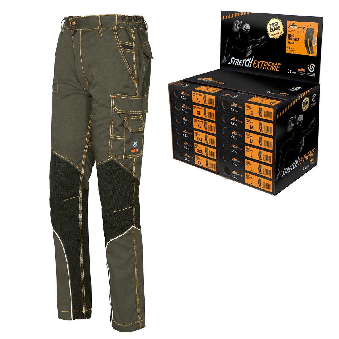 Display 12 uds. Ref. 8830B (2-S, 4-M, 3-L, 2-XL, 1-XXL), Fango (200)