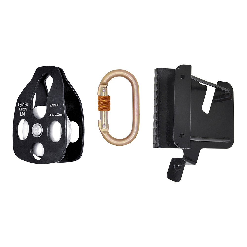 KIT DE POLEA, PLACA Y MOSQUETÓN