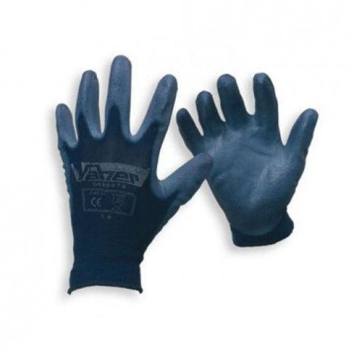 Guante nylon palma poliuretano azul T.10