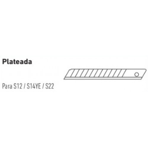 10 cuchillas plateadas caja de plástico 0,38x9,2 mm