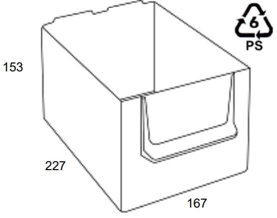 Cajón módulos metálicos (227x167x153 mm)