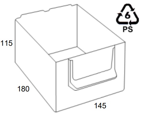 Cajón módulos metálicos (180x145x115 mm)