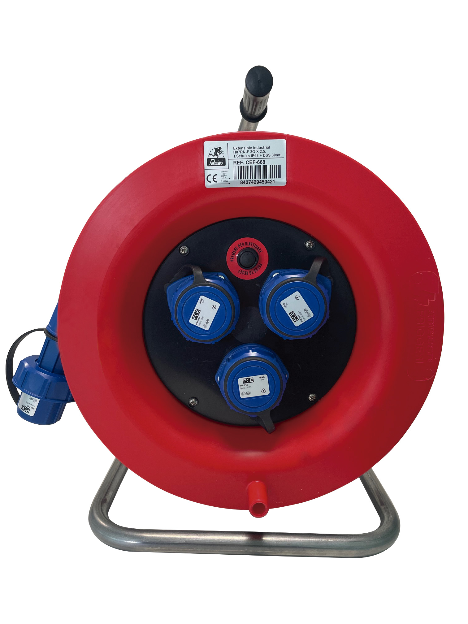 Extensible industrial H07RN-F 3G x 2,5. T.Schuko IP68 + DSS 30 m