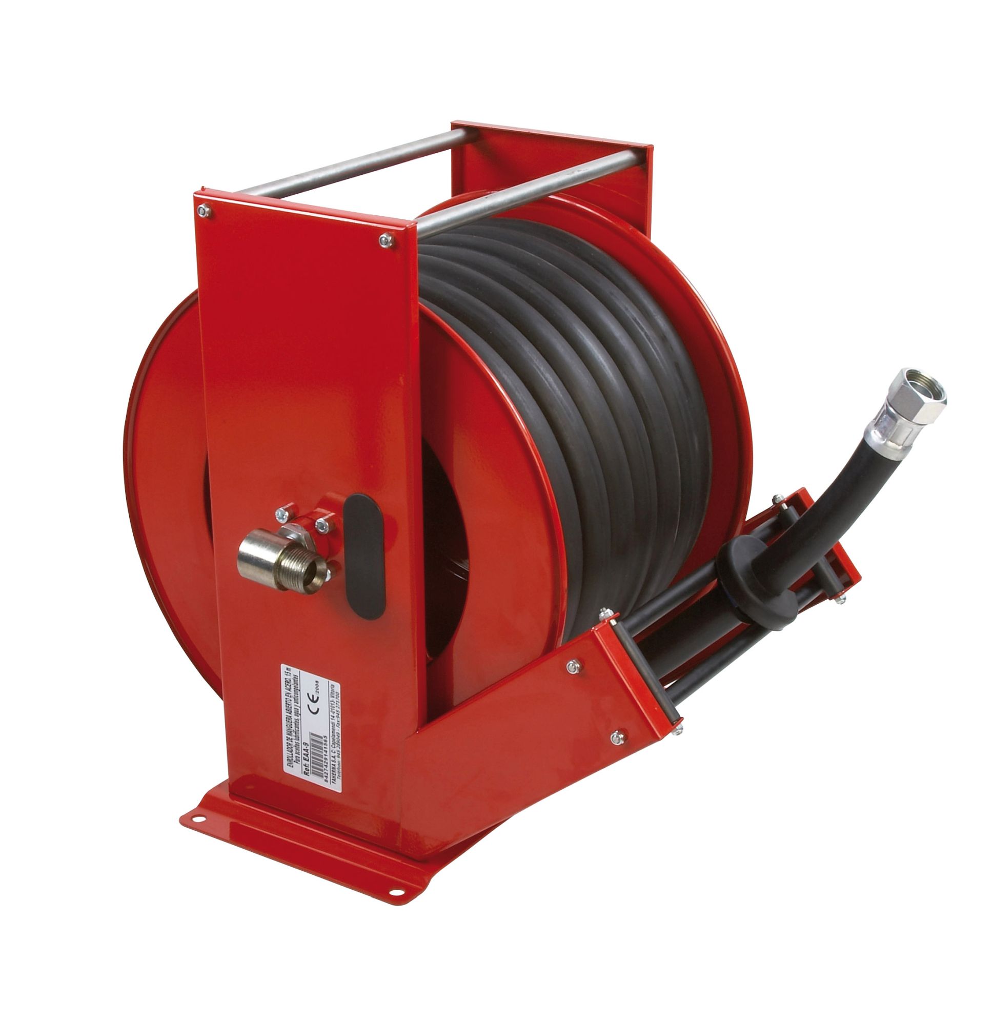 Enrollador abierto en acero para aceite/agua manguera r1 diámetro 1 pulgada  15 m