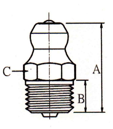 Engrasador recto rosca métrica 6x100