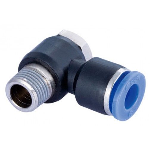 Codo orientable FAHER rosca macho cónica BSPT tipo banjo niquelado