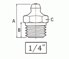 Engrasador recto rosca 1/4 GAS-19h