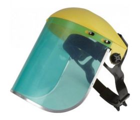 Visera protectora transparente con casco FAHER